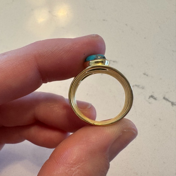 Ross Simons Turquoise and Gold Statement Ring - Picture 4 of 10